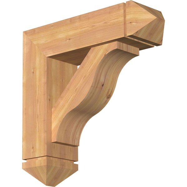Ekena Millwork Funston Arts and Crafts Smooth Bracket w/ Offset Brace, Western Red Cedar, 7 1/2"W x 26"D x 26"H BKT0806X26X26FST03SWR - main